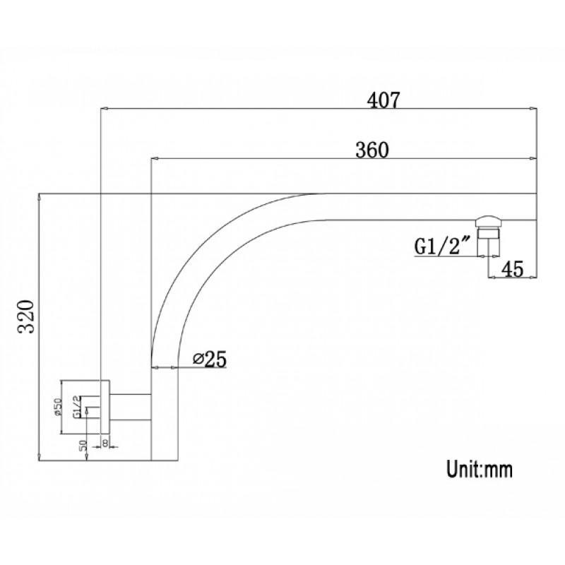 Swivel Round Chrome Wall Mounted Shower Arm