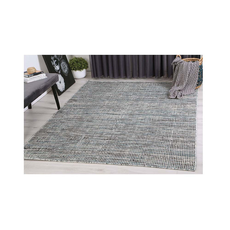 Scandi Teal Reversible Wool Rug