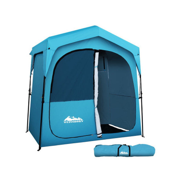 Pop Up Camping Shower Tent Portable Toilet Outdoor Change Room Blue