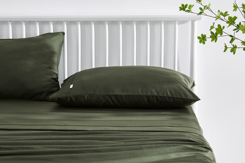 Trafalgar Brooklyn Bamboo Cotton Bed Sheet Set (Single, Olive)