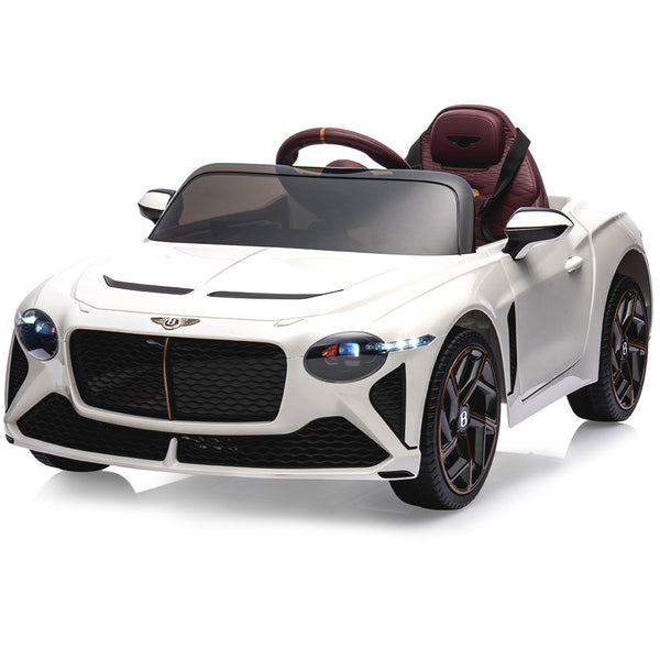 Licensed Bentley Bacalar Electric Ride On Toy Car for Kids, with Parental Remote Control, White