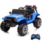 Jeep Inspired Electric Ride On Toy Car, with Parental Remote Control, Bluetooth Music, Blue
