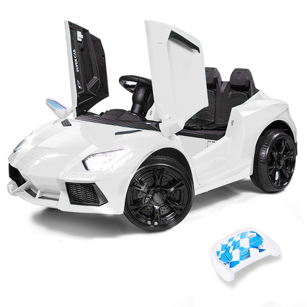 Lamborghini Inspired Ride-On Car, Remote Control, Battery Charger, White