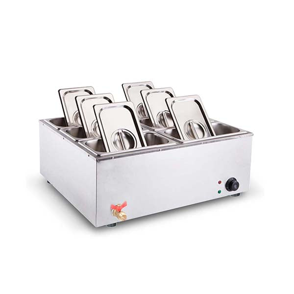 Soga Stainless Steel Electric Bainmaire Food Warmer W Pans Lids 6X3L