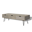 TV Cabinet With 3 Drawers 120 x 40 x 36 Cm - Grey