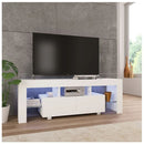 TV Cabinet with LED Lights High Gloss White 130x35x45cm