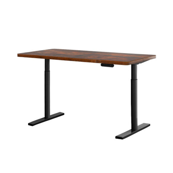 Electric Standing Desk Height Adjustable Sit Stand Table Black Brown