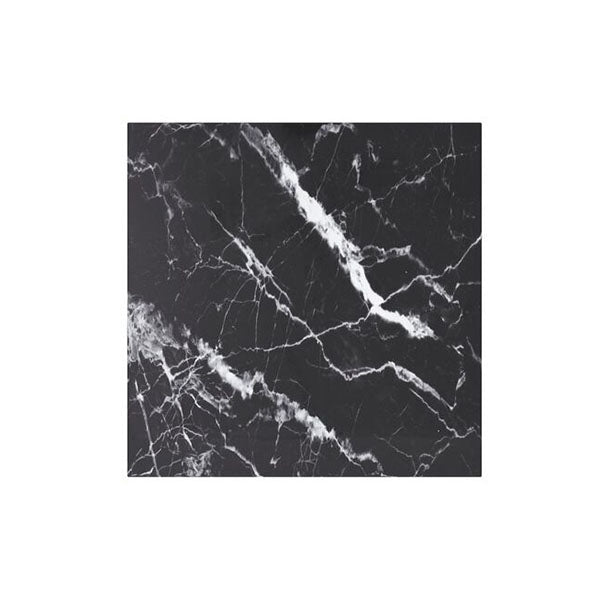 Table Top Black 60 X 60 Cm 6 Mm Tempered Glass With Marble Design