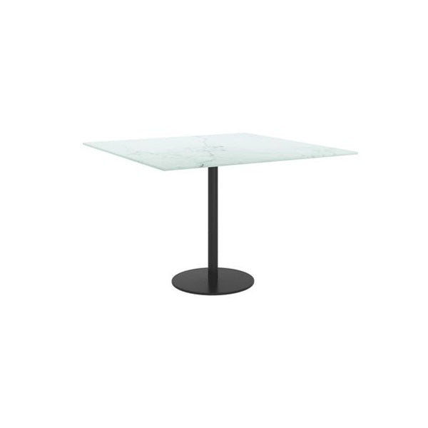 Table Top White 60 X 60 Cm 6 Mm Tempered Glass With Marble Design