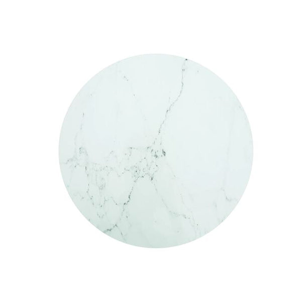Table Top White Tempered Glass With Marble Design