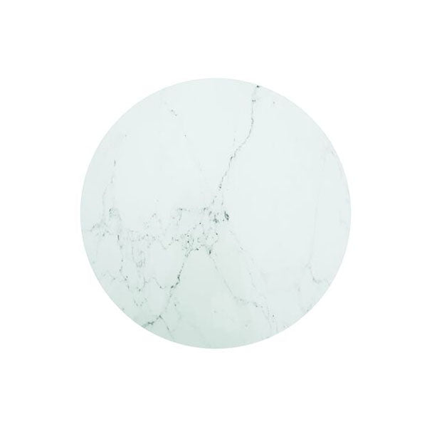 Table Top Tempered Glass With Marble Design White