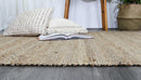 Taj Natural Basket Weave Black Jute Rug