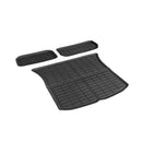 3Pcs Car Rear Front Cargo Trunk Luggage Rubber Mats Tesla 2021 2022