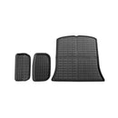 3Pcs Car Rear Front Cargo Trunk Luggage Rubber Mats Tesla 2021 2022