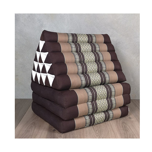 Thai Three Folds Jumbo Triangle Pillow Brown