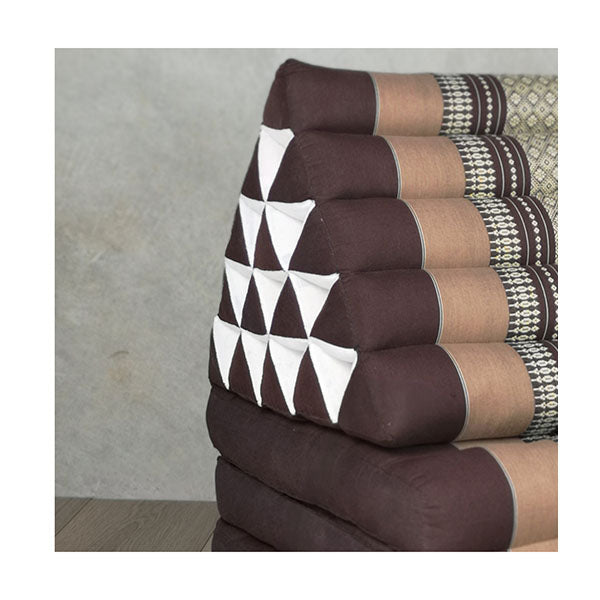 Thai Three Folds Jumbo Triangle Pillow Brown
