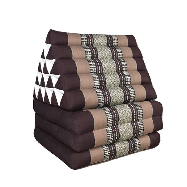 Thai Three Folds Jumbo Triangle Pillow Brown