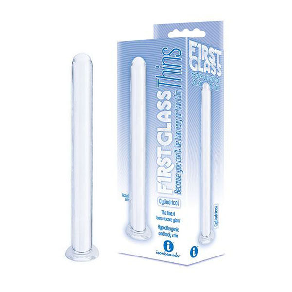 The First Glass Thins Clyndrical Clear Glass Dildo