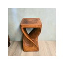 The Twist Raintree Wood Side Table Corner Planet Stand