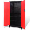 Tool Cabinet with 2 Doors Steel - Black and Red