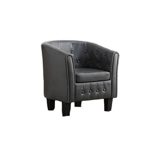 Tub Chair Grey Faux Leather