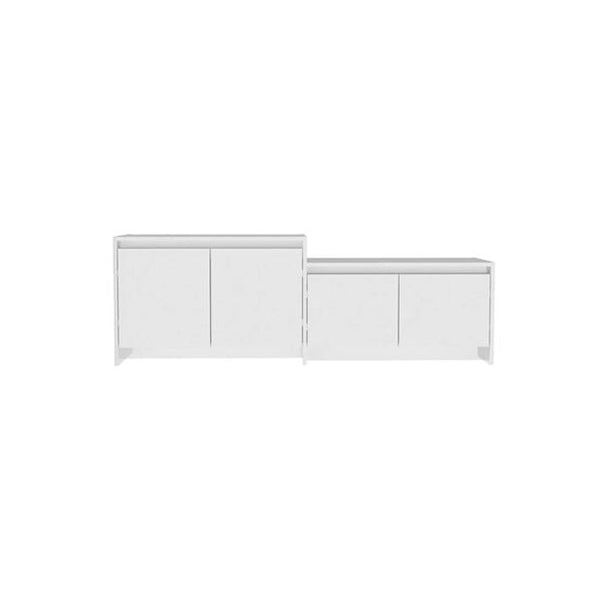 Tv Cabinet Engineered Wood High Gloss White With 4 Doors