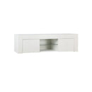 Tv Cabinet Entertainment Unit Stand Rgb Led Gloss 130Cm White