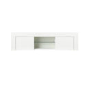 Tv Cabinet Entertainment Unit Stand Rgb Led Gloss 130Cm White