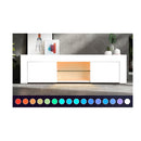 Tv Cabinet Entertainment Unit Stand Rgb Led Gloss 130Cm White