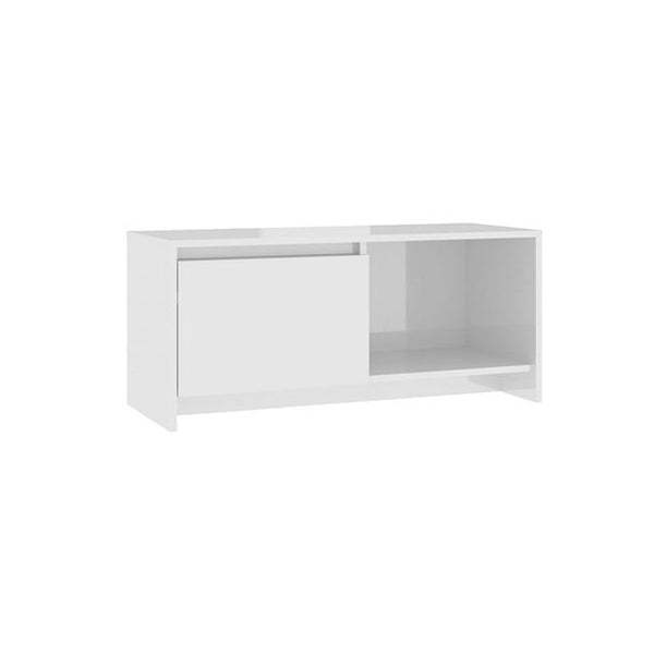 Tv Cabinet High Gloss White 90 X 35 X 40 Cm Engineered Wood