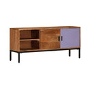 Tv Cabinet Honey Brown And Grey Solid Wood Acacia