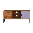 Tv Cabinet Honey Brown And Grey Solid Wood Acacia