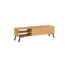 Tv Cabinet Solid Mango Wood Steel Feet