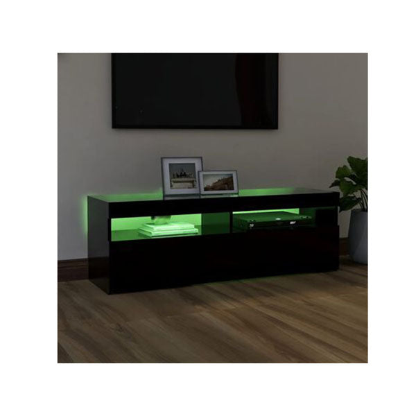 Tv Cabinet With Led Lights Black 120 X 35 X 40 Cm