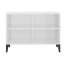 Tv Cabinet With Metal Legs High Gloss White