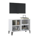 Tv Cabinet With Metal Legs High Gloss White