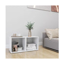 Tv Cabinets 2 Pcs High Gloss White 37 X 35 X 37 Cm Chipboard