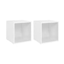 Tv Cabinets 2 Pcs High Gloss White 37 X 35 X 37 Cm Chipboard