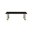 Tv Stand Black 60 X 35 X 17 Cm Tempered Glass