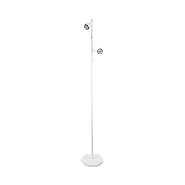 Twin Adjustable White Floor Lamp