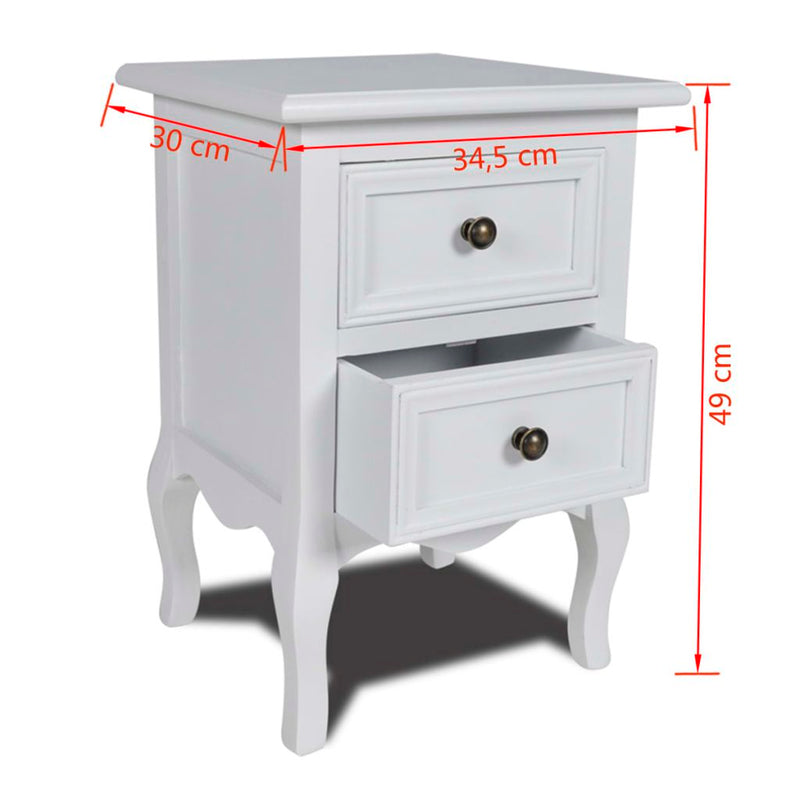 Two-Drawer Nightstand - White (Set of 2)