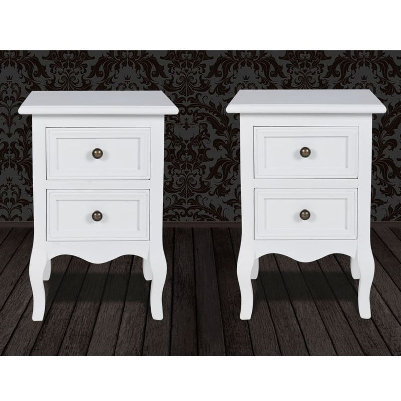 Two-Drawer Nightstand - White (Set of 2)