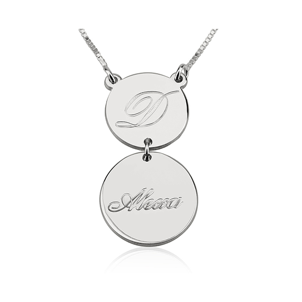 Two Disc Initial Necklace