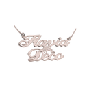 Two Name With Cupid Necklace