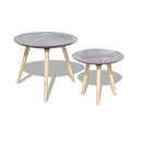 Two Piece Coffee Table Set 55 Cm And 44 Cm Concrete Grey