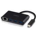 Alogic Usb C To Gigabit Ethernet Usb 3 Superspeed 3 Port Usb Hub Black