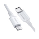 UGreen Type C To Mfi Certified Lightning Cable Rubber Shell 1M White