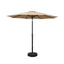 Outdoor Umbrella 270 cm Base Beach Pole Garden Tilt Sun Patio UV Beige