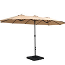 Outdoor Umbrella Beach Twin Base Stand Garden Sun Shade Beige 4570 mm