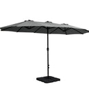 Outdoor Umbrella Beach Twin Base Stand Garden Sun Shade Charcoal 4570 mm